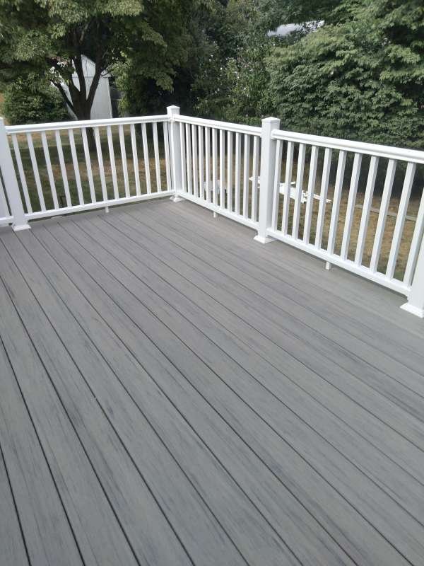 Custom deck and railing replacement project in Rochester, MA, by CLC And Sons Carpentry Co.